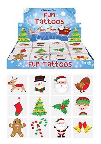 Tatouages temporaires de Noël pour enfants lot de 24 pour calendriers de l'Avent