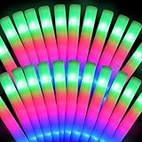 120 Pack LED Foam Glow Sticks 16 Inch Colorful Glow Batons with 3 Modes Flashing Light up Stick Glow in The Dark Party Supplies for Birthday Wedding Concert Party