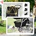 PawHut Hundewagen Hundebuggy klappbar für Hunde & Katzen bis 10 kg Katzenbuggy mit Kissen Netzfenstern Getränkehalter Aufbewahrungstasche Katzenwagen Buggy Schwarz