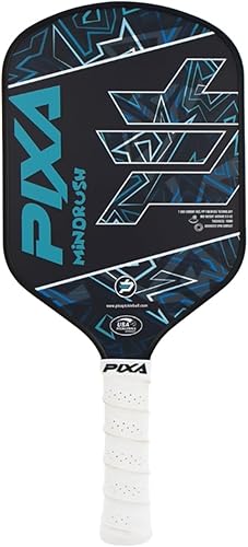 PIXA Mindrush T-300 - Paleta de pickleball de 0.630 in, superficie de fricción avanzada, potencia increíble, control y giro aprobado por USAPA