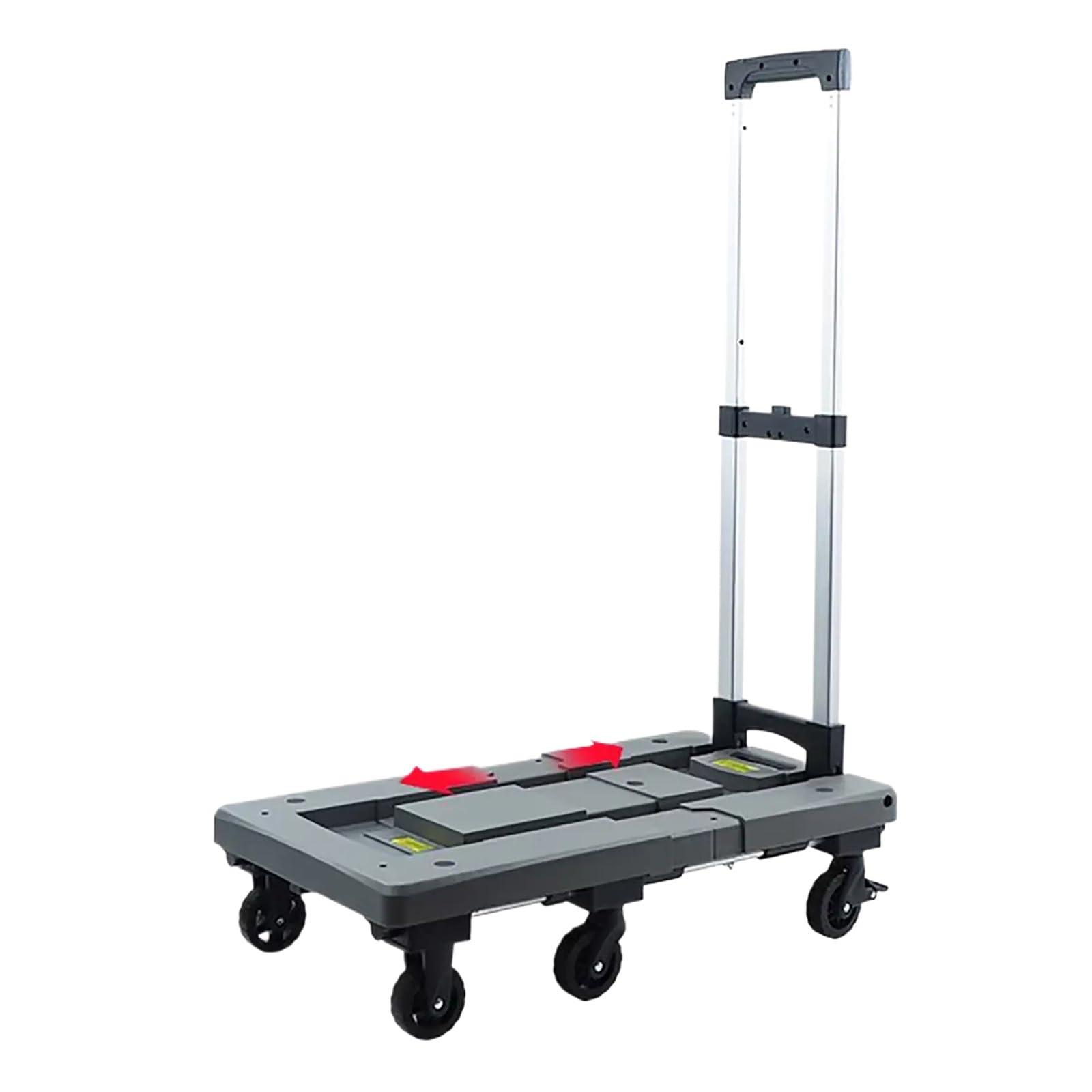 Handcart, Load Capacity 150kg/330lbs, Retractable Chassis, Save Space, Suitable for Airports, Schools, Offices(Gray)