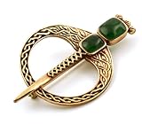  LynnAround Bronzo Agata Verde Nodo Celtico Tara Spilla e Pin Norse Vintage Thailandia in Gioielli e Bronzo, cod. DH-BP-Y110