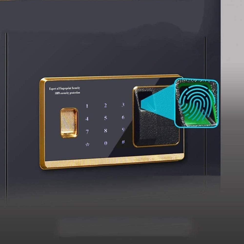 ZLLFHS Safes Safes Home Invisible Fingerprint Password cm Home Office Deposit Anti-Theft Wall Electronic Deposit 35 * 25 * 25Cm Safe,Black