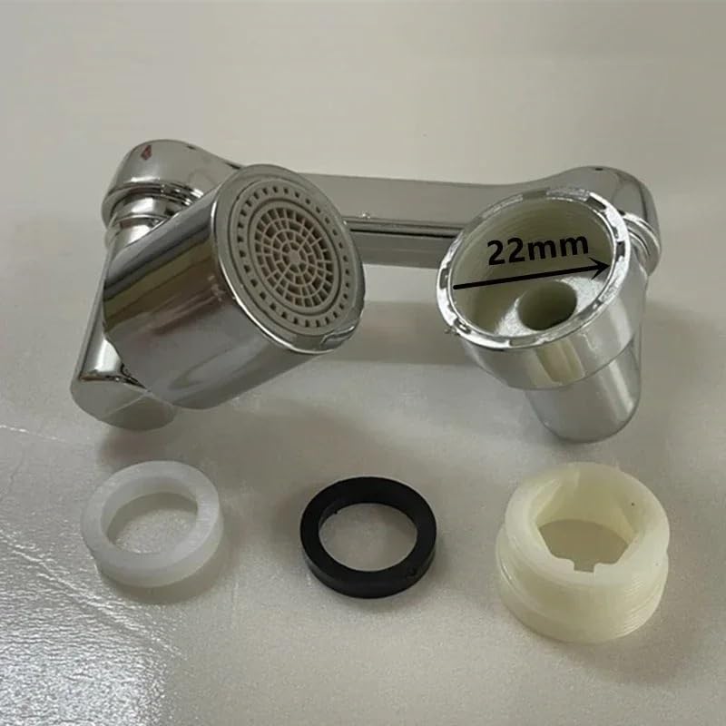 Robinet d'extension rotatif multifonctionnel à 1080° - Pulvérisateur à double effluent - Bras de robot aérateur mousseur pour évier de cuisine et salle de bain (mode unique 1080)