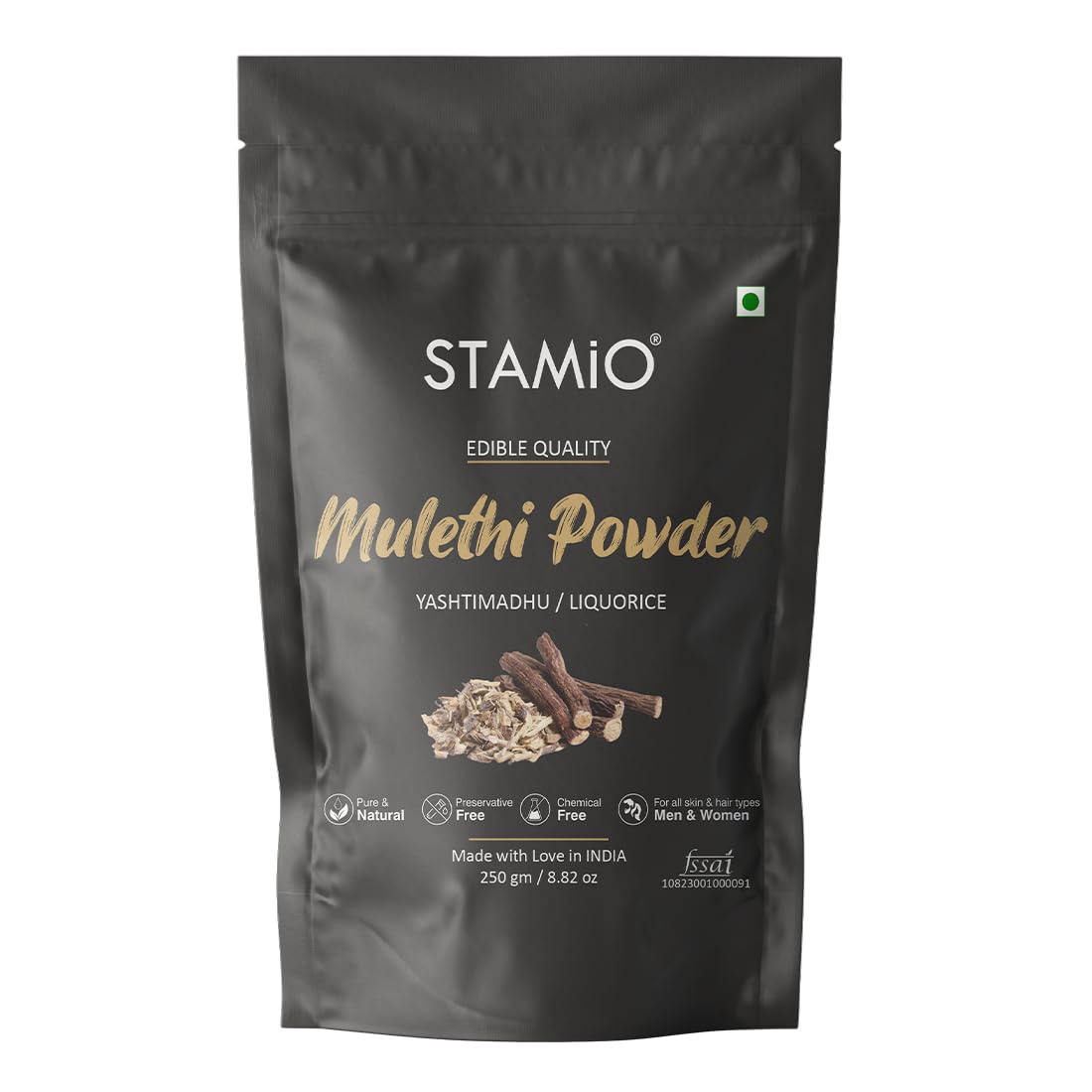 STAMIO Mulethi Powder 250 gm | Pure Yashtimadhu, Liquorice, Licorice, Mulhatti, Jothimadh, Jeshtamadha, Atimadhuram, Glycyrrhiza glabra | In Pouch 8.82 oz (B0CDHD4CPB) Amazon Price History, Amazon Price Tracker