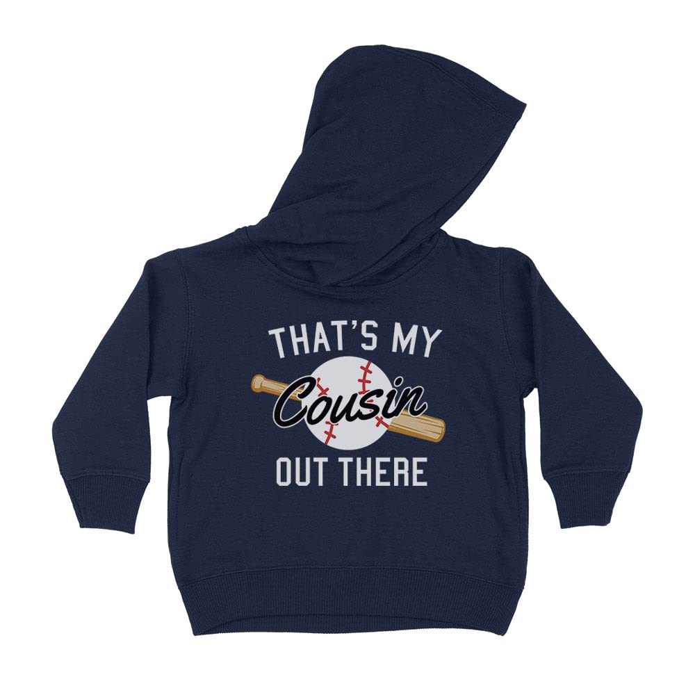 Baseball That's My Cousin Out There Kids Hoodie Sweatshirt Toddler 5T Navy