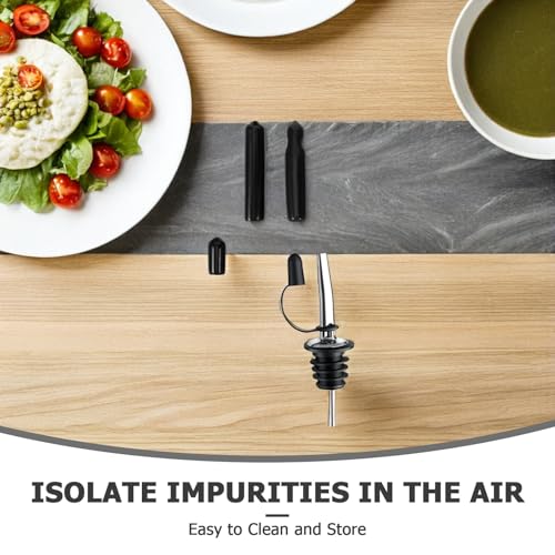 Tapones antipolvo para vertedor de botellas de plástico, cubiertas negras selladas, 20 uds. 4