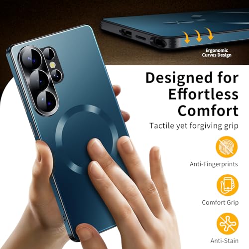 Image of for Samsung Galaxy S26 Ultra Case,Slim Design Compatible with MagSafe,Strong Magnetic Shockproof Military-Grade Protection for Screen & Camera Cover Case for Samsung S26 Ultra,Blue