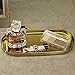 FREELOVE Mirror Gold Tray for Bathroom Vanity Perfume, Small Brass Metal Decorative Trays, Rectangle Round Oval Trinket for Napkin Glass Soap Sink Decanter Towel Candle Jewelry, 3.7''X9''