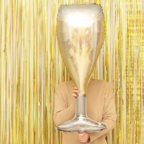 HORUIUS Champagne Bottle Balloons Champagne Glass Balloon Mylar Foil Balloons Birthday Engagement Bachelorette Party Bridal Shower Wedding Celebration Anniversary Decorations 4PCS - Image 6