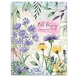 Wildflower Sanctuary Bill Paying Organizer - Large 9' by 12 inch, Spiral-Bound, 14 Pocket Pages, 32...