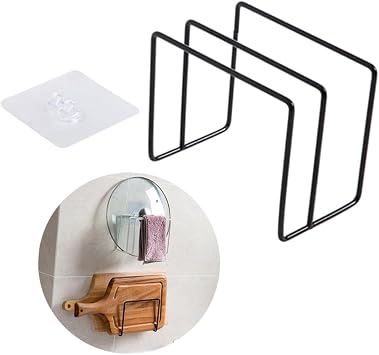 Metal Kitchen Cutting Board Rack and Pot Lid Holder for Cabinets