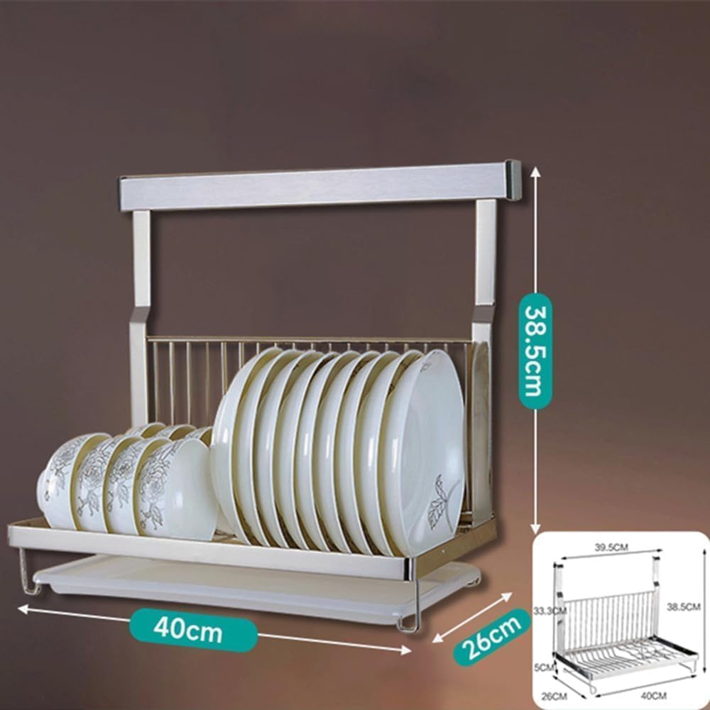 TentHome Escurreplatos Acero Inoxidable Plegable Pared Pequeño, Seca Escurridor de Platos con Bandeja, Escurre Platos y Vasos de Cocina Multifuncional, Secaplatos Soporte para Utensilios de Cocina