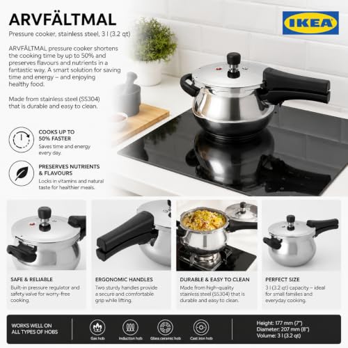 Image of ARVFALTMAL Stainless Steel Pressure Cooker, 3 L
