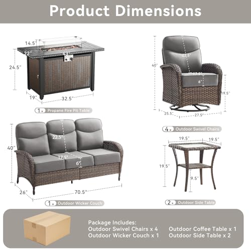 Luxury Patio Furniture Set with 42.5" Fire Pit Table - Image 2