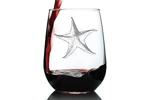Starfish Stemless Wine Glass: Enchanting Beach Glassware for Memorable Gatherings