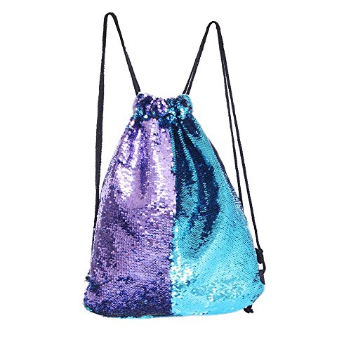 Zaino Sirena Paillettes Reversibile - Con Glitter E Coulisse | Moda Bling - Foto 13