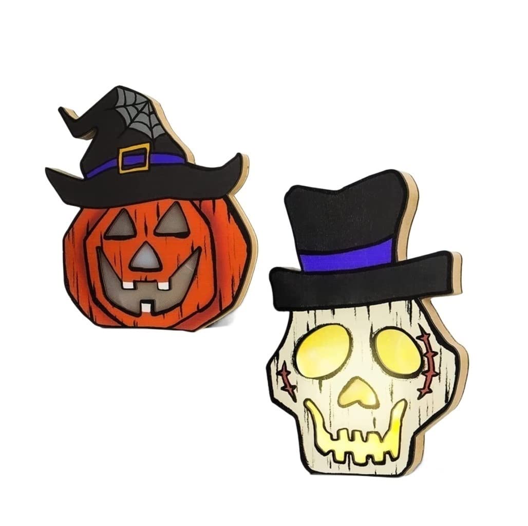Latarnia na Halloween 2 Sztuki Halloween Pumpkin Light I Ghost Mogą Powiesić Umieścić Dekoracje Światła Do Wewnątrz Na Zewnątrz Dekoracja na Halloween