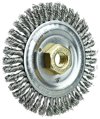 Image of Weiler 13238 Roughneck Jr. 4-1 /2 inch Stringer Bead Wire Wheel, .020 inch Stainless Steel Fill, 5 /8 inch-11 UNC Nut, Made in The USA (Pack of 5)