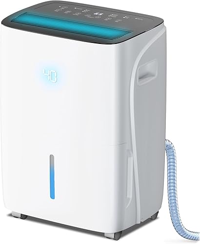 50 Pint Dehumidifiers for SmallMedium Rooms, Bedrooms & Bathrooms & Basement, Custom Humidity Control, 43dB Quiet, 3 Modes, Portable Home