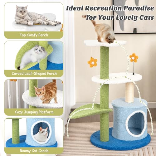 Tangkula Torre de Gato con Poste Rascador y Plataformas miniatura 5
