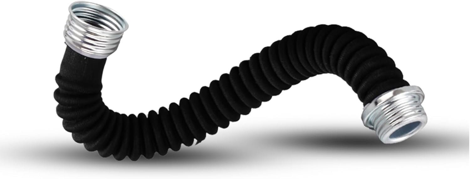 40mm Universal Thread Respirator Hose: 20-Inch Air Supply Hose - Flexible Tube Pipe Assembly - Compatible with Gas Mask Filter Respirators PAPR for Painting Sanding Welding - Black (1PCS)