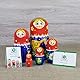 Heka Naturals Matryoshka Russische Puppen Klassische Babuschka Hand Made in Russland 5 Stück 18 cm Holz Geschenk Spielzeug -Balalaika (Design kann variieren)