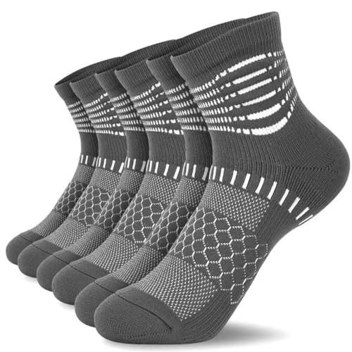 Image of IRAMY Ankle Compression Socks for Women Men Plantar Fasciitis Relief 3 /5 Pairs Cushioned Athletic Running Socks