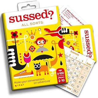 SUSSED Wacky Conversation Starters | Card Game for Kids, Teens, Adults | Family-friendly | Hello Yellow 2018 Edition (with Scoresheets)