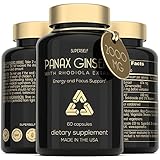 Panax Ginseng and Rhodiola Rosea 2000mg - Korean Ginseng High Strength 60 Capsules - Herbal Suppleme