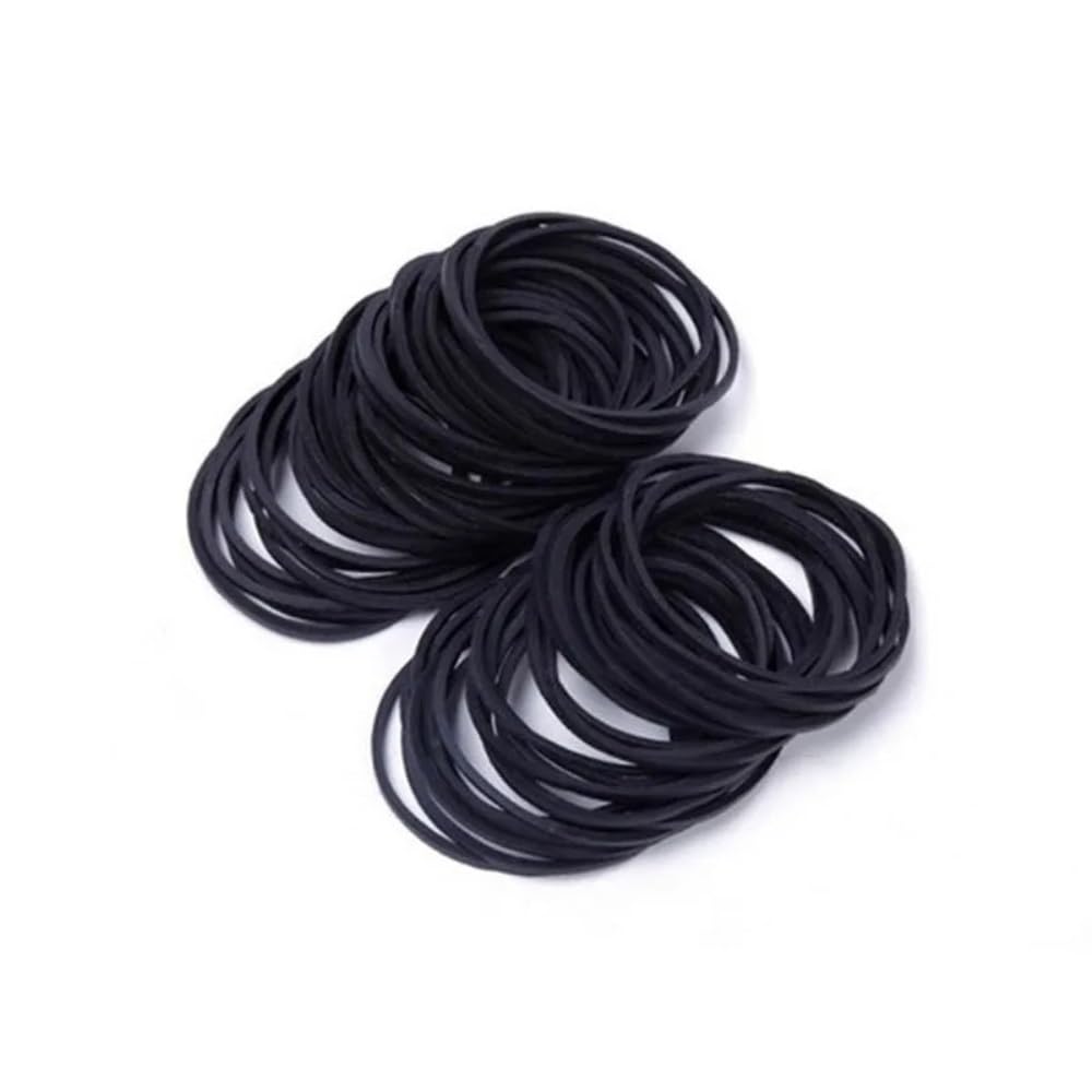 Elastici, Elastici in Gomma Naturale Neri, Confezione da 100, 19/25/40 mm x 1,5 mm(40x1.5mm)