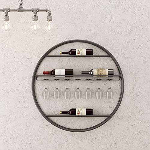 Étagère à vin murale design en métal noir de style industriel - 4