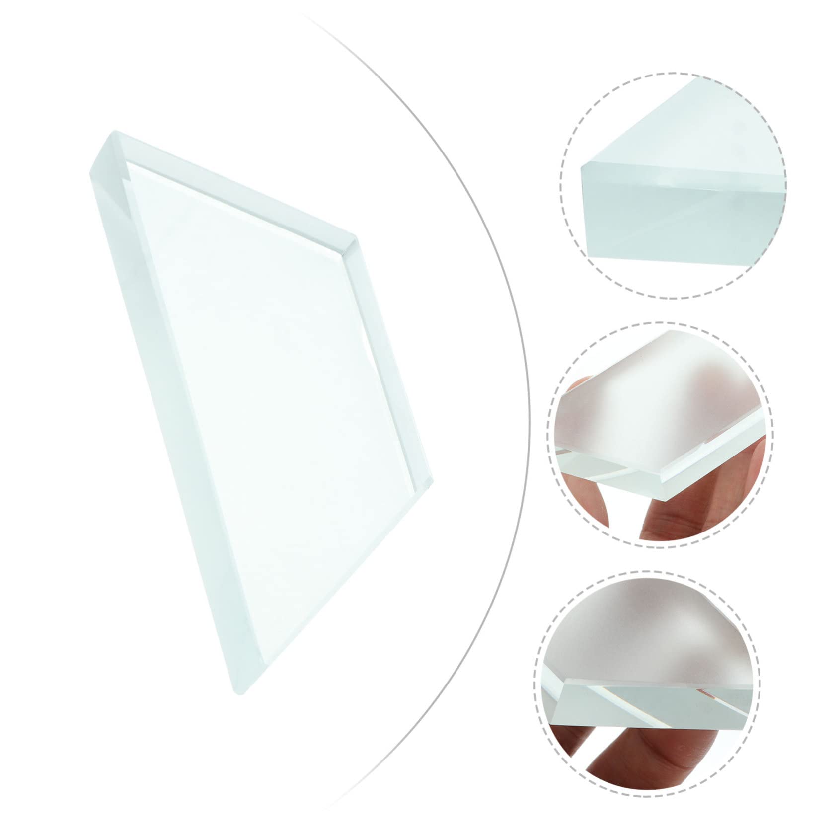 VILLFUL Trapezoidal Glass Block Convex Lens Optical Photography Prism Spherical Optical Lens Teaching Equipment Physics Optical Frames Teaching Tool Lenses Teaching Lens Semicircular Lens