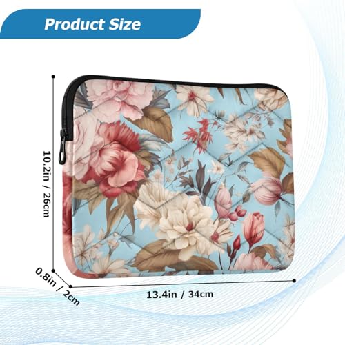 Funda para portátil 13-14 pulgadas con diseño floral rojo y rosa miniatura 3