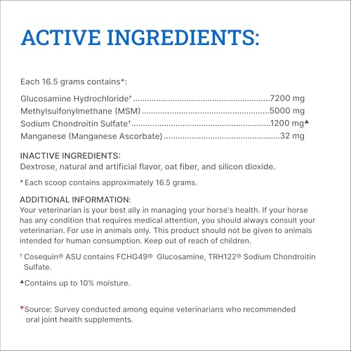 Nutramax Cosequin Optimized with MSM Joint Health Supplement for Horses - Powder with Glucosamine and Chondroitin, 1400 Grams | Equine Joint Supplement, Glucosamine, Chondroitin for Horses MSM, Easy to Feed, Sprinkle on Food - Image 7