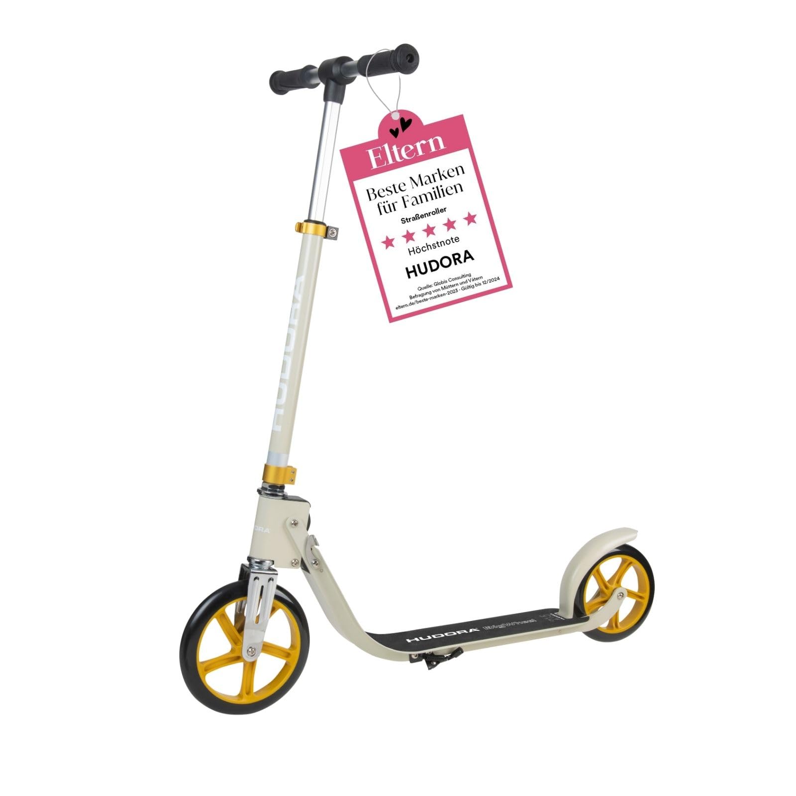 HUDORA BigWheel® 215 Trottinette en aluminium Confortable jusqu'à 100 kg Hauteur réglable et Pliable pour Enfants/Adolescents et Adultes
