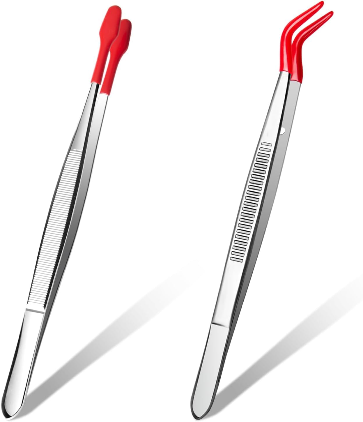 2PCS Long Tweezers - Stainless Steel Tweezers for Crafting - Non-Slip Craft tweezer for Stamp, Coin, Jewelry, Hobby, DIY, and Handcraft Tools ﻿
