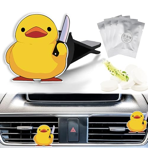 Image of Cute Car Air Freshener Clips Duck Car Vent Clip Threatening Duck Cars Scents Cologne Air Conditioner Clip Auto Vent Interior Decoration Cars Accessories Duck Loves Gifts for Men Women