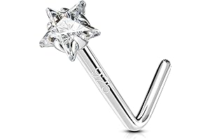 OUFER 925 Sterling Silver Star Nose Ring Hoop