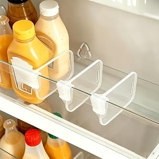 13 Pcs Fridge Side Door Organizers, Adjustable Clear Refrigerator Divider Shelves for Space Saving Kitchen Storage (13 pcs)