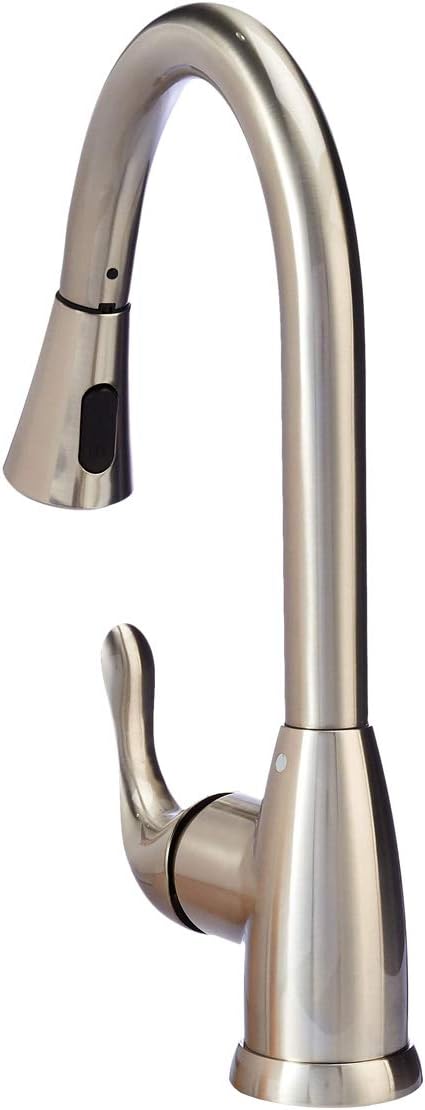 Amazon Basics AB-KF709-SN Standard Pull-Down Kitchen Faucet, Satin Nickel