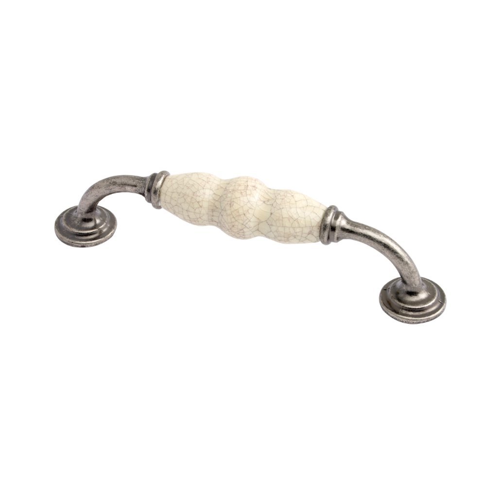 FITTINGSCO WINCHESTER Fixed D Handle 128mm Centres Pewter/Cream Crackle