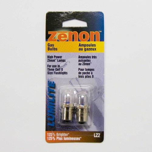 Lumilite LZ2 Xenon 2.4V 0.93A Gas Flange Base Bulb for 2D Cell Flashlight, 2-Pack