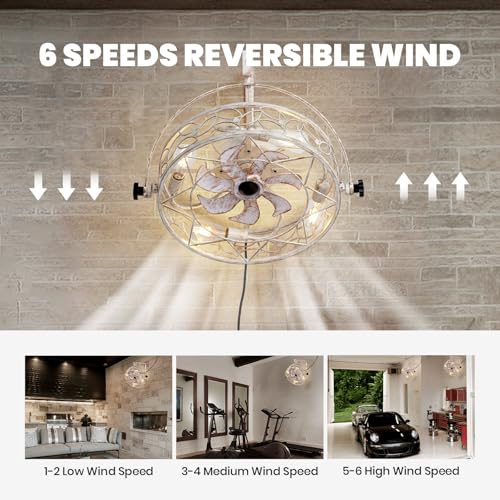 Moooni White Fansconce, 21 Inch Wall Mounted Fan With Lights And Remote thumb #5