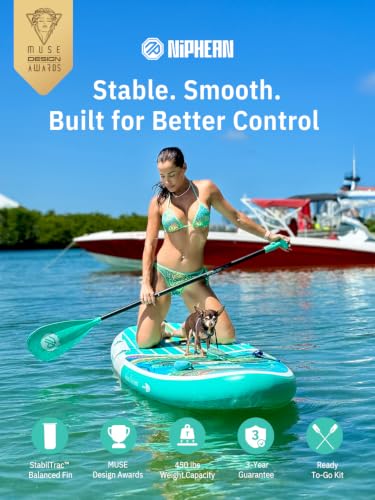 Image of Niphean Inflatable Stand Up Paddle Board with SUP Accessories, Anti-Slip EVA Deck, 10'6'' Inflatable Paddle Boards for Adults & Youth of All Skill Levels