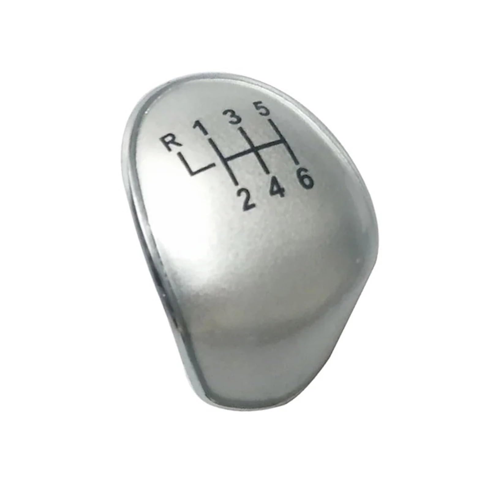 LinQianBhD Car Gear Shift Knob for Focus for MK2 for MK3 for Fiesta for MK7 Car Gear Shift Knob Cap Cover Emblem 5/6Speed(6 Speed Silver)
