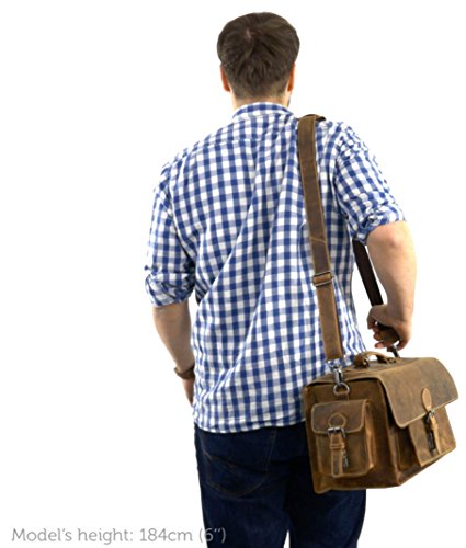 Gusti Kameratasche Leder - Noah mit herausnehmbarem Objektivfach geeignet für Canon Nikon Olympus Ledertasche Braun Leder – Bild 3
