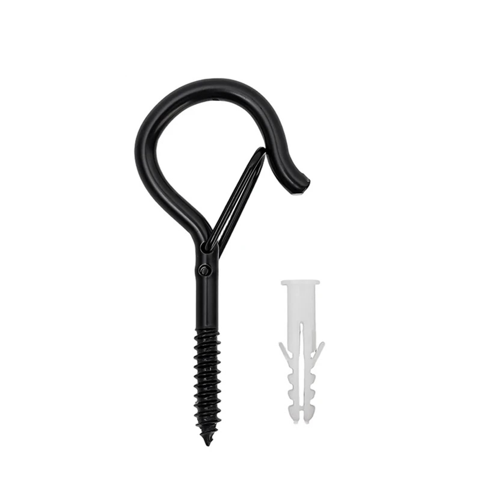 Baynopurin 1 Set Outdoor Light Hook 30/1X Windproof Q-Hanger Hook Heavy Duty Screw-In Hooks With Safety Buckle Outdoor String Light Wall Ceiling Spiral Hanging(1 Set)