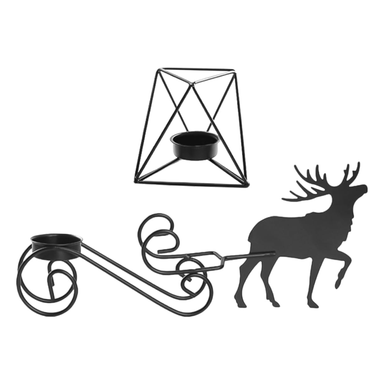 ABOOFAN Christmas Candle Stick Holder Iron Deer Candle Holder Gold Finish Home Decor Table Centerpiece