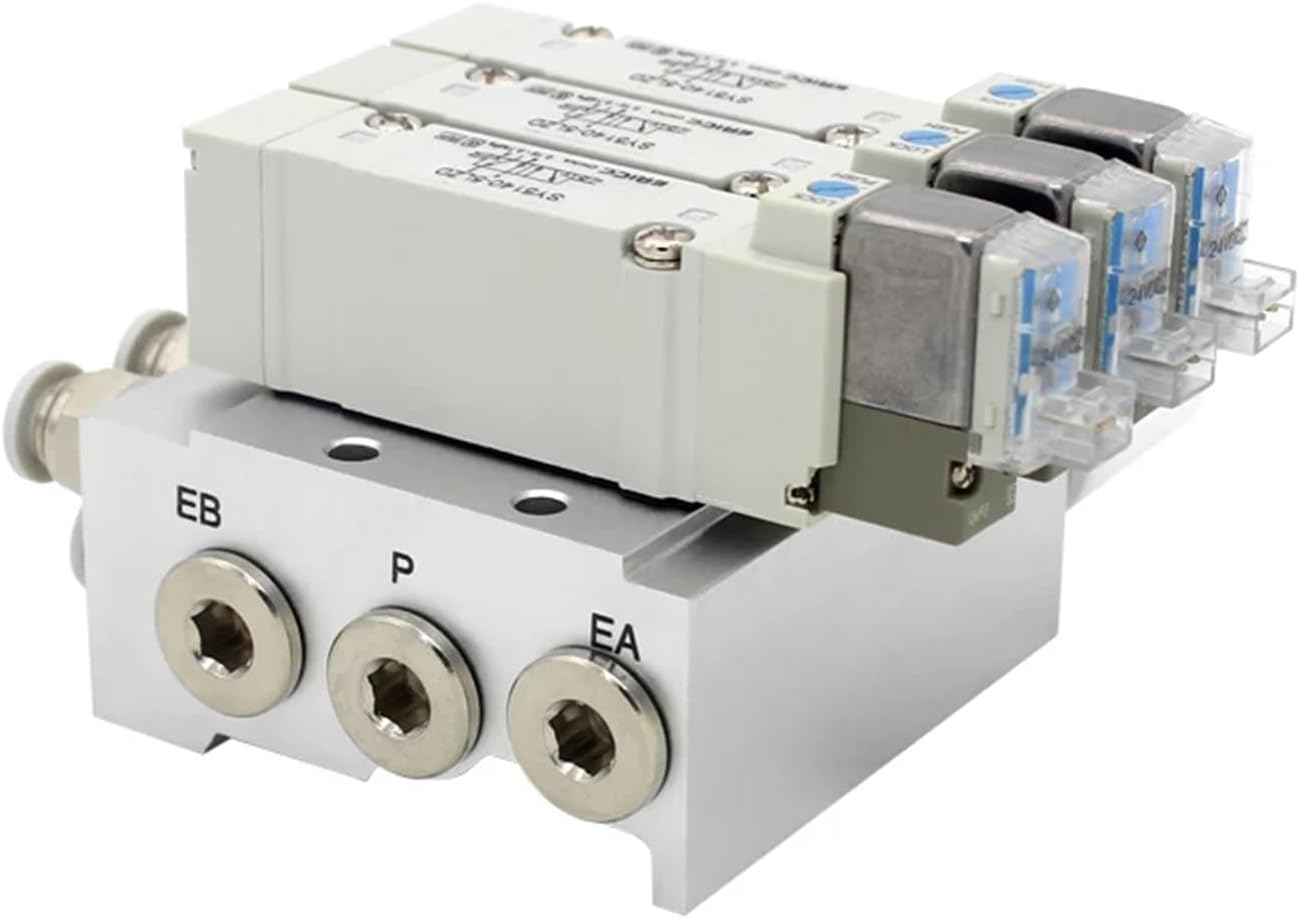 SY5140 Solenoid valve combination Single electronically controlled cylinder control valve SY5140-5LZD SY5140-6LZD (Color : SY5140-5LZD 6mm, Size : 2 Stations)